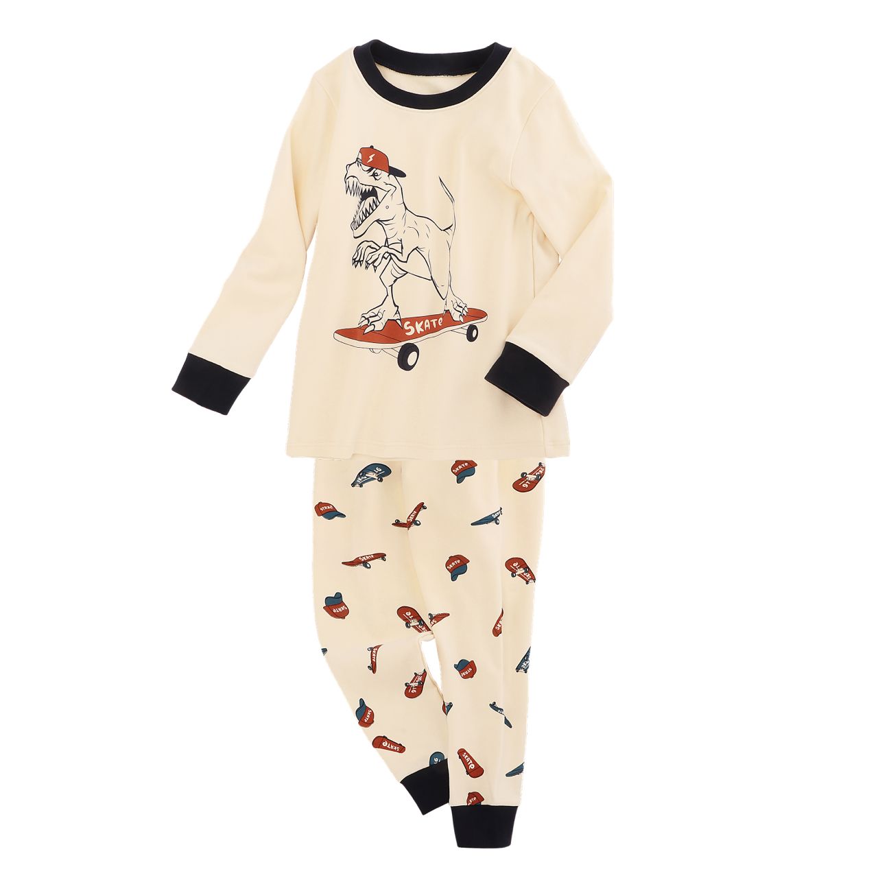 Skateboard Dino Fit Cotton Pyjamas Ins Apparel